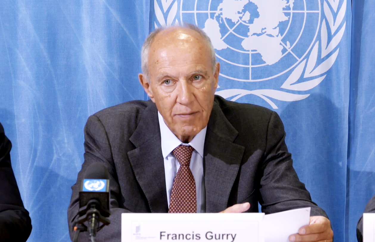 WIPO 사무총장 프란시스 거리(Francis Gurry)의 기자회견 모습(사진:영상캡쳐)